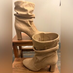 Jessica Simpson Tan Suede Slouch Mid Calf Women's Boots